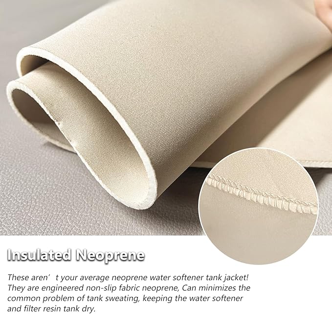 Okcool Water Softener Tank Jacket,Water Softener Neoprene Sweat Jacket,3.5mm Thick Neoprene Absorbable Condensate Water to Prevent Sweating(10x54,Beige)
