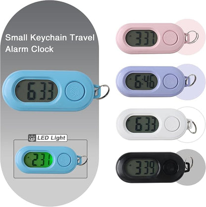 Small Glass Desk Whiteboard Dry-Erase Board with Clock, Small Travel Clock Keychain with Desk Notepad, Time Table Whiteboard for Desk Digital LED Light Display, 8x6 in with Accessories, Aqua Blue
