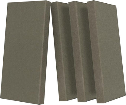 UMIACOUSTICS 4 PCS Acoustic Panels with Hanging Hardware, 2” Thick Fiberglass Sound Proof Panels for Studios, Office, Home Theater Ceiling or Wall- Light Tan