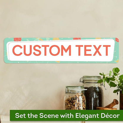 Custom Sign, Custom Street Sign, 11 Font Colors, 13 Font Styles, 4 Hole Options, 22 Sizes, 4x18 Inches, Rust Free DiBound, Fade Resistant, Made in USA by My Sign Center (Mid-Century Modern 2)