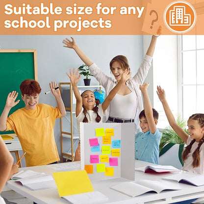 Ctosree 100 Pcs 14 * 22 Inch Tri Fold Poster Board Bulk, Science Fair Project Display Paperboard, Single Wall, Lightweight Presentation Board (White)