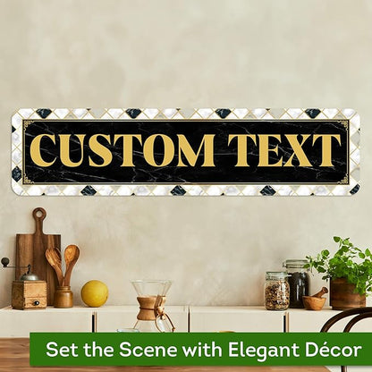 Custom Sign, Custom Street Sign, 11 Font Colors, 13 Font Styles, 4 Hole Options, 22 Sizes, 8x32 Inches, Rust Free DiBound, Fade Resistant, Made in USA by My Sign Center (Marble Tile)