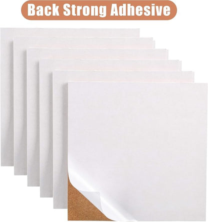 SUNGIFT Cork Board 12"x12" - 1/2" Thick Square Bulletin Boards 9 Pack Cork Tiles with 100 PCS Push Pins Mini Wall Self-Adhesive Corkboards Tiles for Wall