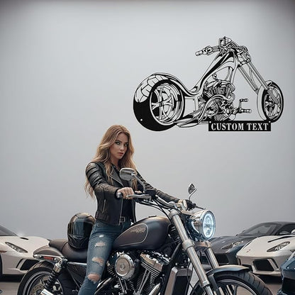 Custom Motorcycle Metal Sign Personalized Biker Name Sign Motorcycle Wall Art Motorbike Signs Garage/Man Cave Decor Gift for Bikers Men Husband
