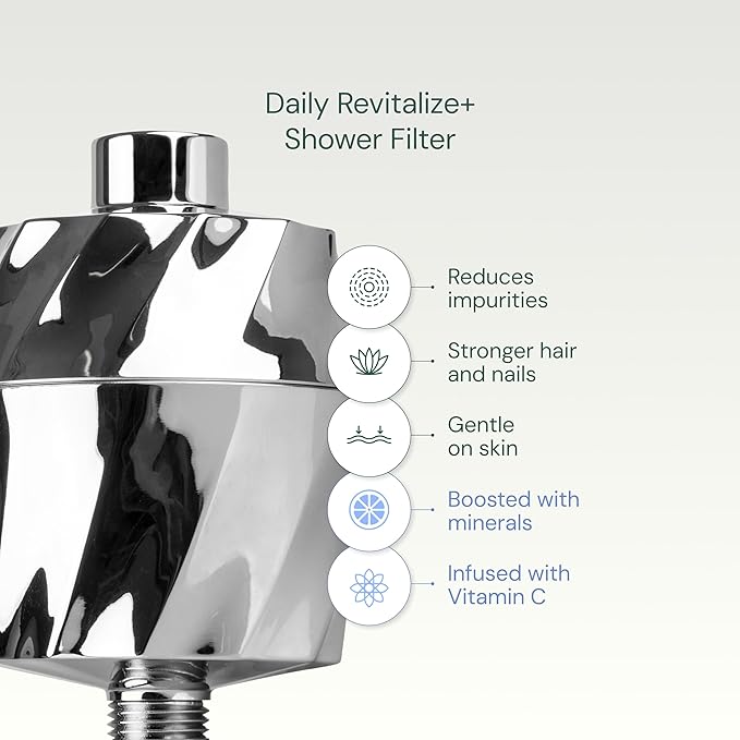 AquaBliss SF400 HD Revitalizing Shower Filter - Latest High Output Filtration. 2x Vitamin C, Minerals for Luscious Hair, Skin & Nails + the TurboSpa 3 Inch High Pressure Shower Head (Exclusive Bundle)