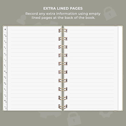 Clever Fox Password Book Spiral – Mini Internet Address & Password Organizer with Laminated Alphabetical Tabs – Small Password Keeper Journal – Hardcover, Pocket Size, 4.7x5.7” (Foggy Alps)