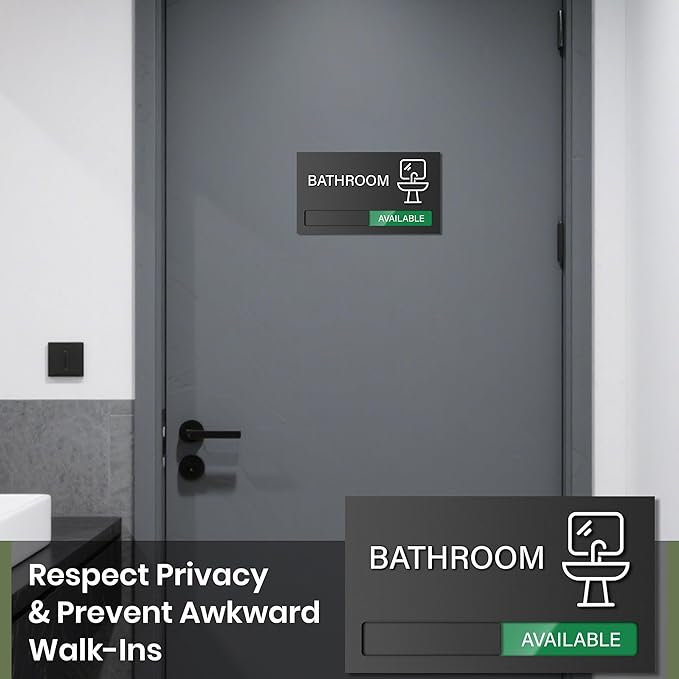 Bathroom Door Signs, Available In Use Sliding Sign, Do Not Disturb, Vacant Occupied Bathroom Sign, Privacy Restroom Door Signs