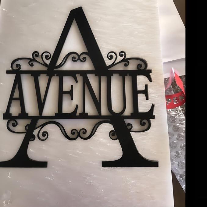 Personalized Metal Name Signs, Split Letter Monogram Wall Decor, Custom Last Name Sign, Family Name Sign for Outdoor, Personalized Wedding Gift, Garden Decor, Metal Wall Art, Housewarming Gift (MonogramDesign_12)