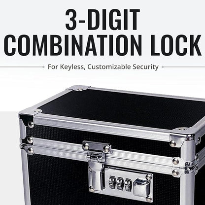 Vaultz Medicine Lock Box - 4 Pack - 5 x 7 x 5 Inches - Secure Cabinet Safe with Combination Lock - Ideal for Medications and Small Valuables - Black | Secure cabinet safe for medications, cash and small valuables, compact design fits shelves, drawers o...