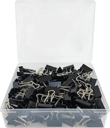 Black Medium Binder Clips,150 Pcs Medium Paper Clamps Clips 32mm/1.25 inch for for Home School Office Supplies