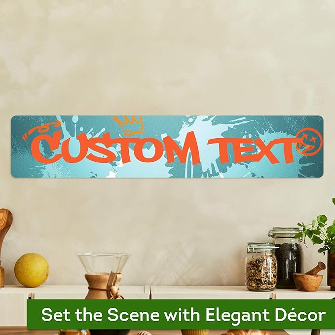 Custom Sign, Custom Street Sign, 11 Font Colors, 13 Font Styles, 4 Hole Options, 22 Sizes, 6x30 Inches, Rust Free DiBound, Fade Resistant, Made in USA by My Sign Center (Graffiti)