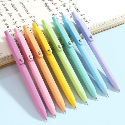 Vitoler Cute Gel Pens, 8 Pack 0.5mm Fine Point Pens with Fidget Quick Dry | For Women, For Teachers, For Nurses, Smooth Writing, Liquid Ink, For Badge, Black ink, Felt Tip, Medium Point, For Journaling
