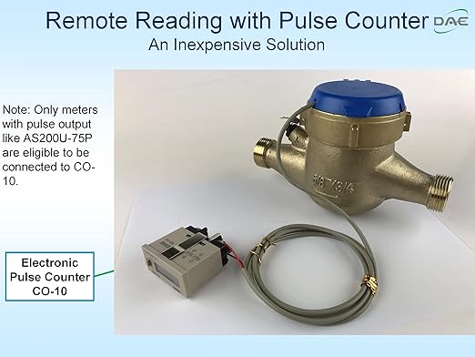 DAE AS320U-150RP 1-1/2" Hot Water Meter with Pulse Output, Measuring in Gallon + Coupling