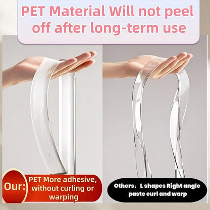 Clear Edge Protector Strip,2in Width x6.6ft Length(5cmx2m),Self Adhesive Protective Corner Bumper for Cabinet Doors,desks, Glass, Dining Tables, Furniture, Kitchen countertops