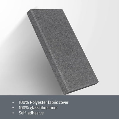 UMIACOUSTICS 4 PCS Acoustic Panels, 2“ Thick 23.6" x 11.8" Fiberglass Sound Absorbing Panels, Soundproof Panels for Studios, Office, Home Theater. Charcoal Grey