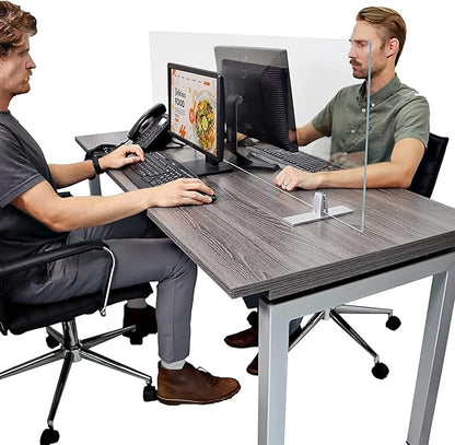 OBEX Acrylic Free Standing Screen, Divider for Desk Privacy Home & Office Partitions for Table Top Workstation, Portable Cubicle Panel for Work, 12" x 48", Clear