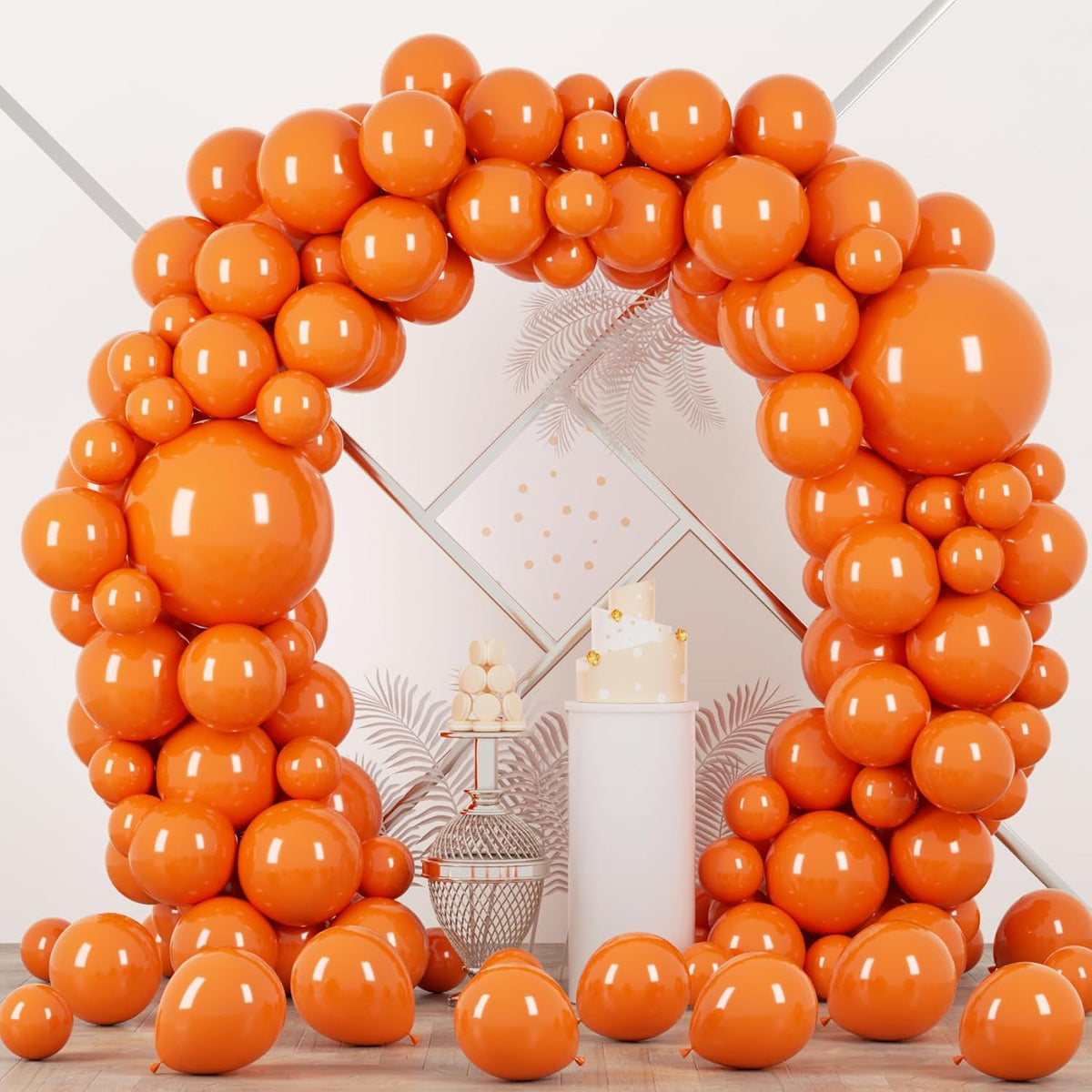 90pack Orange Balloons Different Size 18/12/10/5 Inch Burnt Orange Balloon Garland Arch Kit for Thanksgiving Day, Fall Theme Party, Wedding, Birthday, Halloween, Baby Shower Decorations