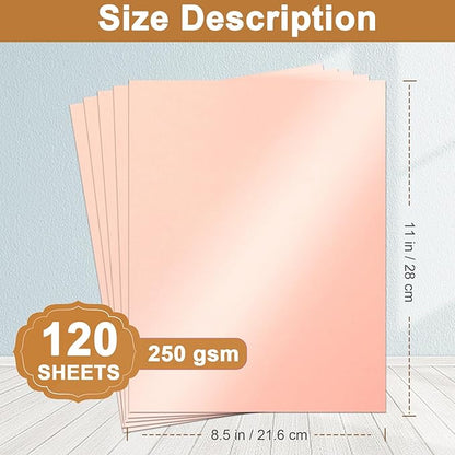 Silunkia 120 Sheets Candy Pink Shimmer Cardstock 8.5 x 11 Metallic Paper, 92lb Heavyweight Craft Paper Card Stock for DIY Cards Making, Birthday Decorations, Invitations, Thank You Cards
