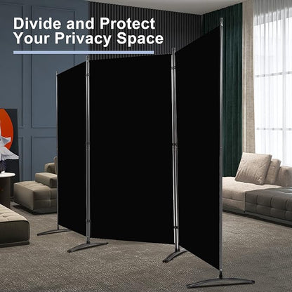 Room Divider 6FT Folding Privacy Screens, 3 Panel Partition Room Dividers w/Freestanding Design, Portable Wall Divider for Room Separtation, Fabric Screen Panel for Home Office Bedroom Dorm