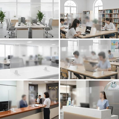 Acrylic Free Standing Screen, Desk Divider for Students and Desk Privacy Panel for Home Office, Partitions for Table Top Workstation, Portable Cubicle Panel for Work, 15.7" x 24", Premium Frosted