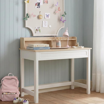 39 Inch Small Computer Desk with Drawer and Hutch