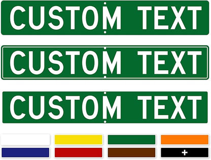 My Sign Center Custom Street Sign, 6x36 Inch, Green, Aluminum, Classic Style, Reflective, Pole or Wall Mount