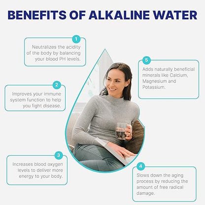 NU Aqua Countertop Water Filter System - 8 Stage Alkaline w/Faucet - Over The Counter Top Drinking Water Purifier Filtration & Dispenser for Kitchen Sink - 120-Day Trial - Filtros de Agua para Tomar