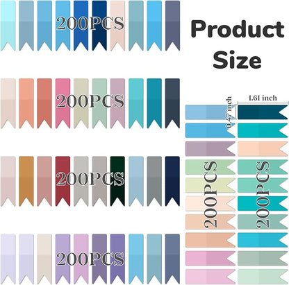 Temiary 1200 Pcs Transparent Sticky Index Tab for Bible Annotating, Vintage | Translucent Arrow Flag Tab Sticky Notes for Bookmarks Bible Tabs Notebook School Supplies