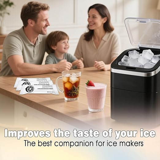 xcivi Ice Maker Descaling Powder Compatible with GE Profile Opal 2.0 Ultra Nugget Ice Maker, Citric Acid Descaling Powder Removes Mineral Deposits and Scale Build-up, Individually Packed (12)