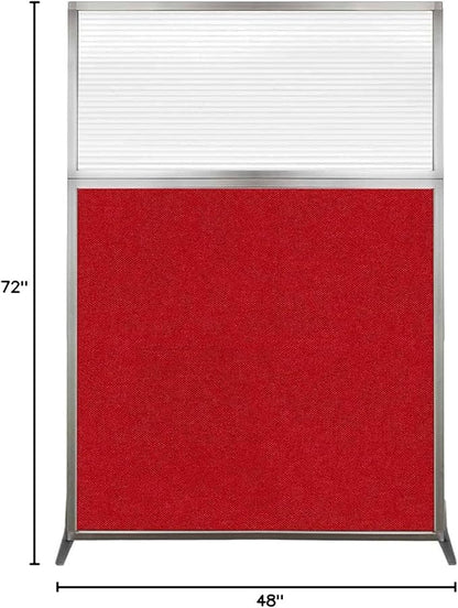 Versare Hush Screen Portable Room Divider | Workstation Wall Divider | Freestanding Privacy Hush Panels | Clear Fluted Windows | Fabric Office Divider Screen | Great for Room Separation