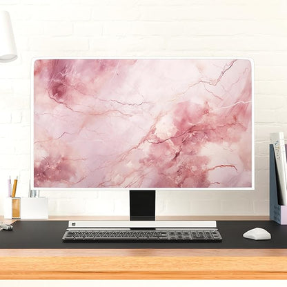 Baocicco Fashion Pink Marble Waterproof Television Cover 50, 51, 52 Inch Full Body Covers for Television Screen Panel Case Computer Sleeve Compatible with PC, Desktop and TV LED LCD OLED