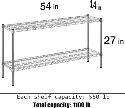 Regal Altair 14" Deep x 54" Wide x 27" Height Wire Shelving Kit | 2-Tier | NSF Commercial Storage Rack Unit
