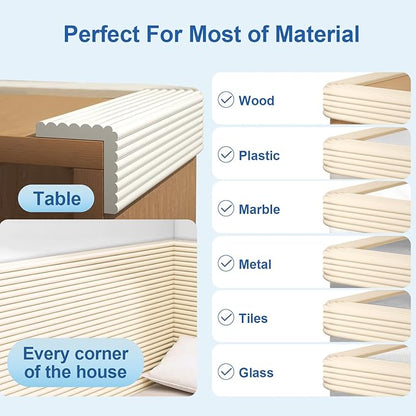Edge Protector,Baby Proofing Baby Edge Protector Strip Safety,Soft Rubber Foam Padding,Edge Corner Guards Protector Corner Edge Bumpers for Furniture (Grey, 6.56Ft x 3.93" W x 0.4" Th)