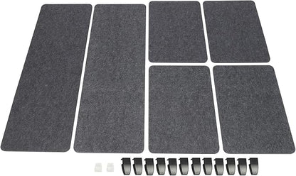 ReFocus Raw Clamp-On Acoustic Desk Divider Mounted Privacy Panel Set – Reduce Noise & Visual Distractions for Office, Study (Anthracite Gray, 2× Long (47.25"×16") + 4× Short (23.6"×16"))