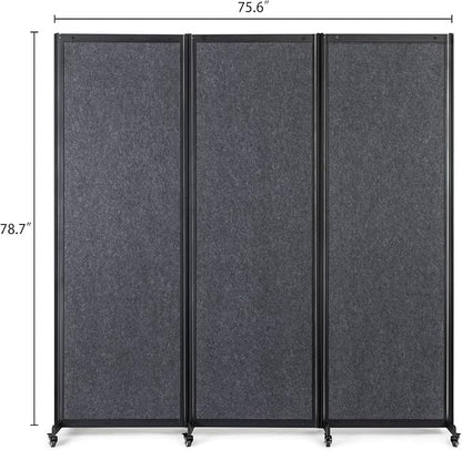 Strongbird Room Partition,Office Divider,Portable Commercial Screen Dividers,Privacy Partition Separator,Classroom School Dividers,6'4"W x 6'7"H,3 Panel,Grey