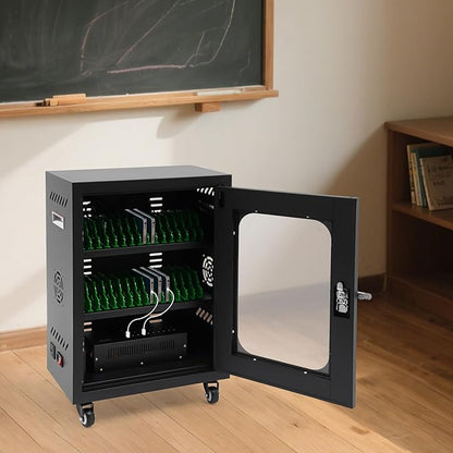 QUEWATSA Cell Phone Charging Station, 30-Device Rechargeable Mobile Phones Charging Cabinet, Locking and Charging Phone Storage Box, Mobile Charging Cart, Lockable Device Charging Locker