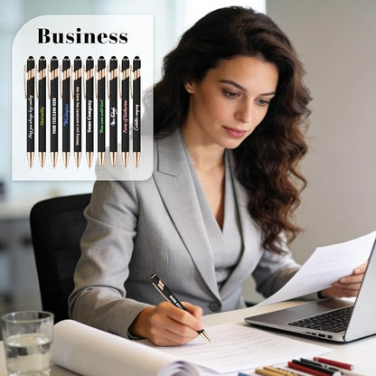 ENOMY A5 Personalized Notebook Set with 10 PC Pens Custom Journal with Pen Holder 200 Pages 80 GSM Custom Notebook for Writing Men Women, Red