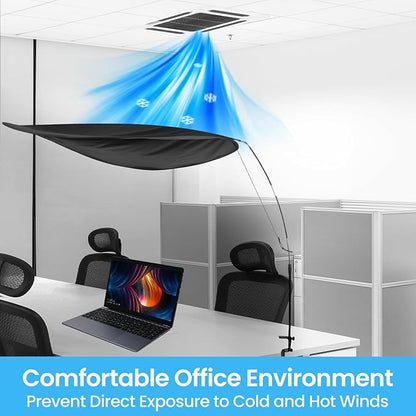 Adjustable Office Cubicle & Desk Shade – 55" Extra-Large Oval Design for Wider Coverage, Blocks Light and Distractions, Creates a Private and Comfortable Workspace