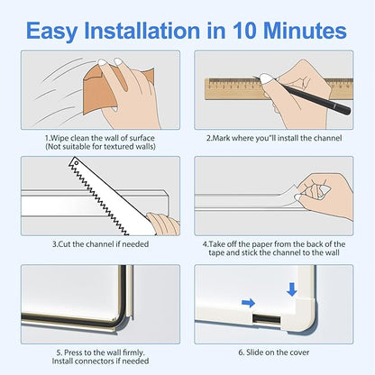 Yecaye Cord Hider, 113in Beige Cord Covers for Wires on Wall, One-Cord Cord Organizer, Easy Install Cable Management Kit, Cable Hider Home Office, W0.59in H0.4in, Beige