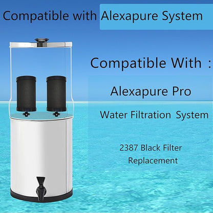 2387 Filter Replacement Compatible with Alexapure Water Filter Replacement, for Alexapure Pro Water Filtration System Black - 4 Pack