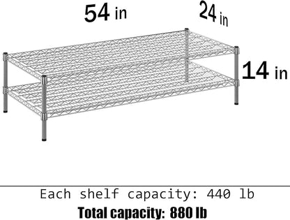 Regal Altair 24" Deep x 54" Wide x 14" Height Wire Shelving Kit | 2-Tier | NSF Commercial Storage Rack Unit