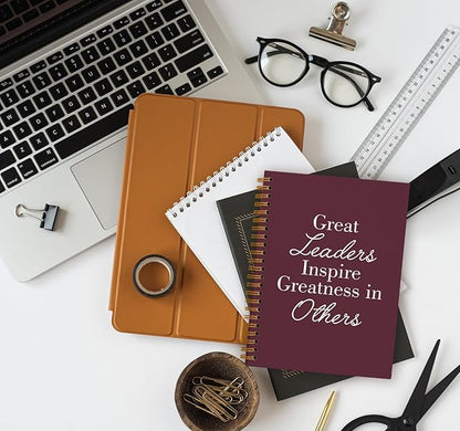 OXW Burgundy Notebooks for Work, Employee Appreciation Gifts, Leadership Gifts Notebook Journal for Writing Meeting Office, Thank You Gifts for Women Men Leader Mentor Boss Manager, 5.5"x8.3"