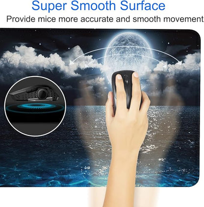 Naukay Large Mouse Pad, 31.5x15.7 inch Large Extended Computer Keyboard Mouse Mat, Water Resist Non-Slip Mousepad Rubber Base Long XXL Gaming Mouse Pad for Work & Gaming, Office & Home