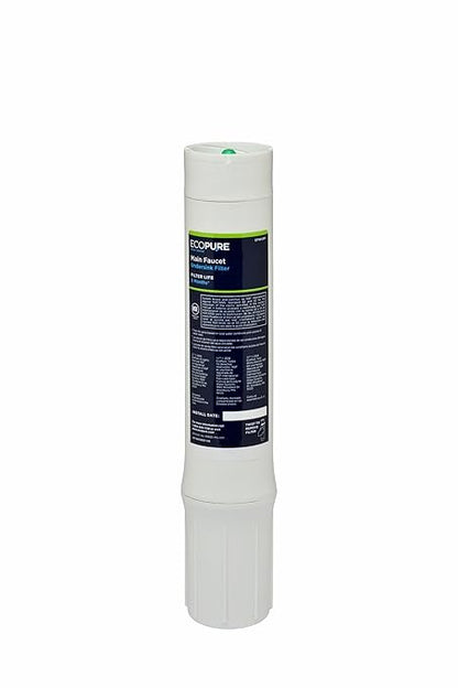 EcoPure EPWURF Main Faucet Replacement Filter – Fits EPWUFF System – NSF-Certified – Reduces Chlorine, Odor & Sediment – 6-Month Life – Quick, Mess-Free Changes