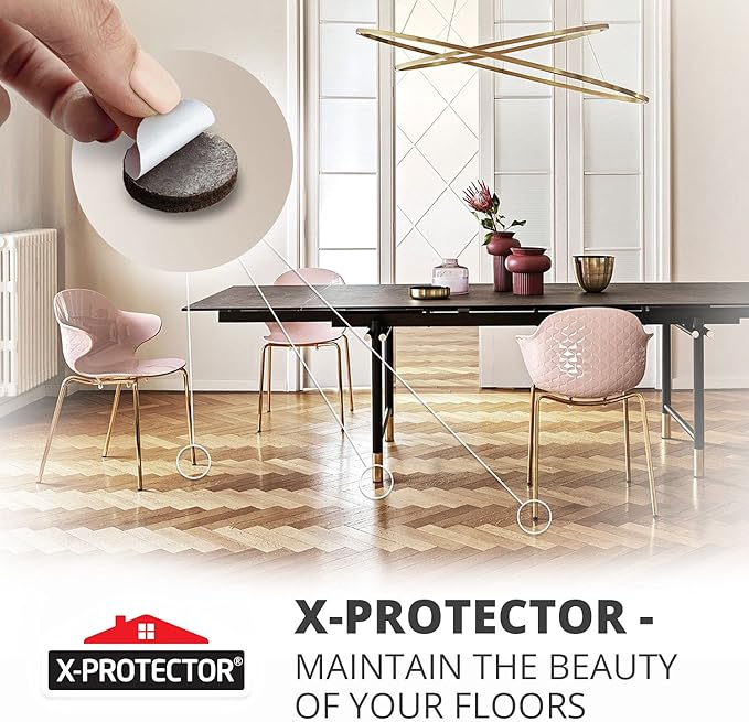 X-PROTECTOR 357 pcs Premium Huge Pack Felt Furniture Pads! Quantity of Furniture Sliders with Many Big Sizes – Your Ideal Floor Protectors. Protect Your Hardwood & Laminate Floor!