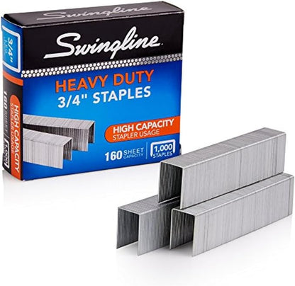 Swingline Staples, Heavy Duty for Desktop Staplers, 3/4" Length, 100/Strip, 1000/Box (35319)