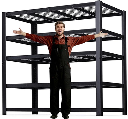 ZEUKMXOO 62" W 3050LBS Storage Shelves Unit,5 Tier Heavy Duty Metal Shelving Unit and Storage Large Rack,72" H x62 W x24 D Adjustable Metal Shelving Unit,Garage Shelves for Basement,Warehouse