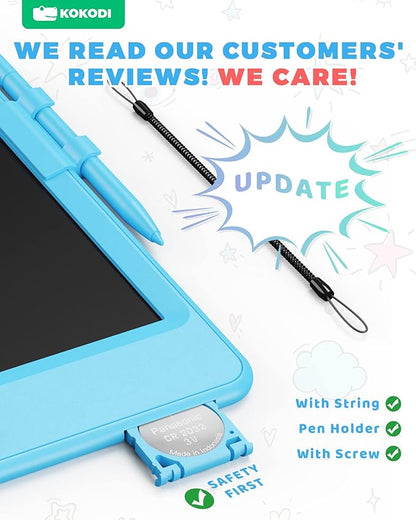 KOKODI LCD Writing Tablet 8.5-Inch Colorful Doodle Board, Electronic Drawing Tablet Drawing Pad for Kids, Educational and Learning Kids Toys Gifts for 3 4 5 6 7 8 Year Old Boys and Girls(Blue)