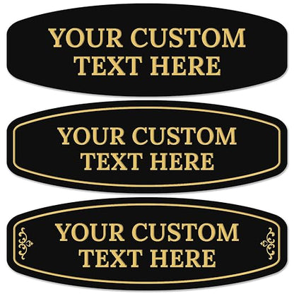 Custom Wall or Door Sign, Personalized Round Plaque Engraved Message for Bussiness, Property and Home Indoor/Outdoor, 2x6 Inches, Made in USA by Sigo Signs
