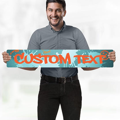 Custom Sign, Custom Street Sign, 11 Font Colors, 13 Font Styles, 4 Hole Options, 22 Sizes, 6x36 Inches, Rust Free DiBound, Fade Resistant, Made in USA by My Sign Center (Graffiti)